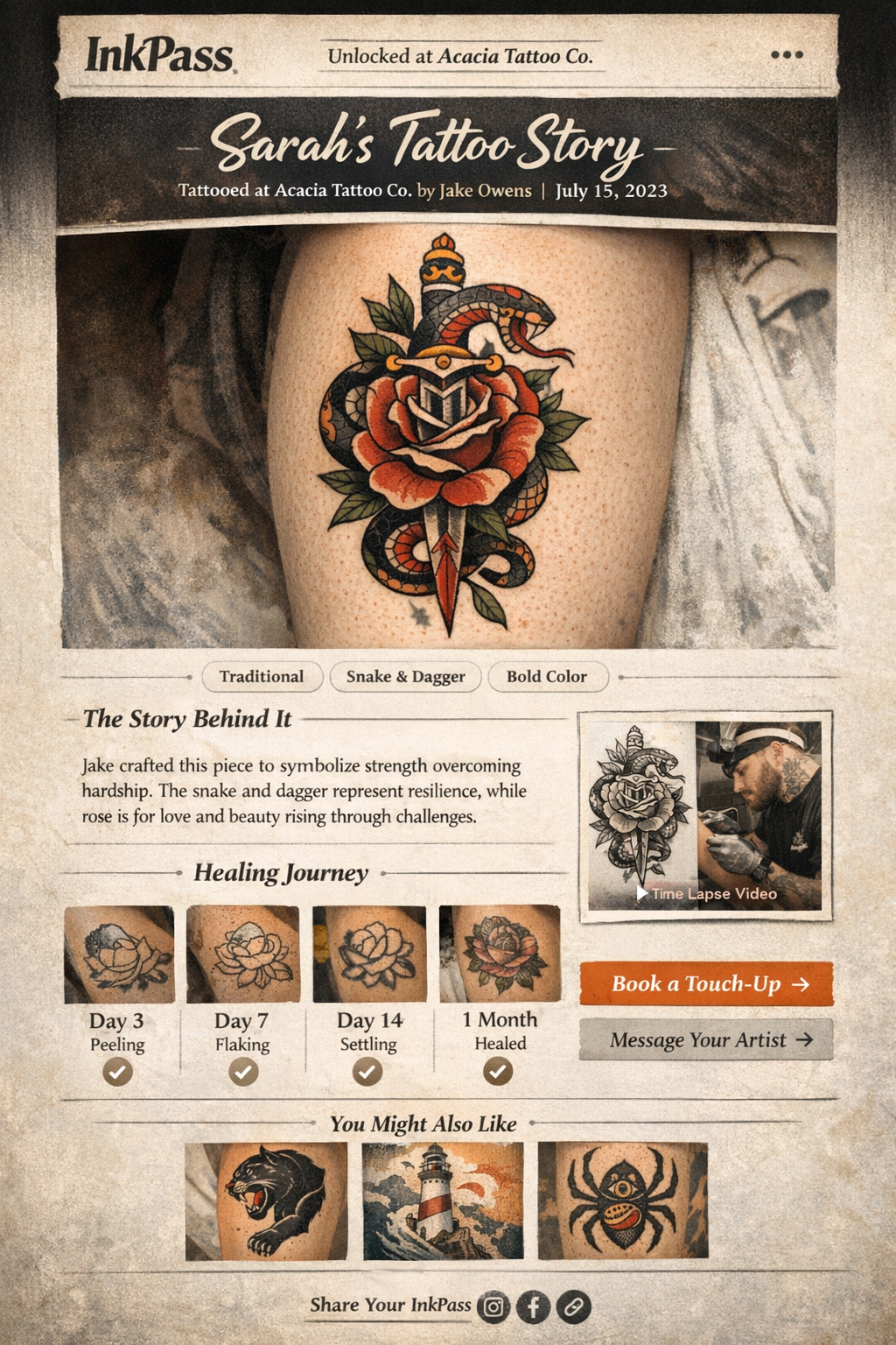 InkPass story landing